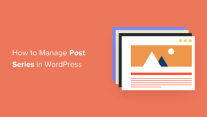 how to efficiently manage post series in WordPress.